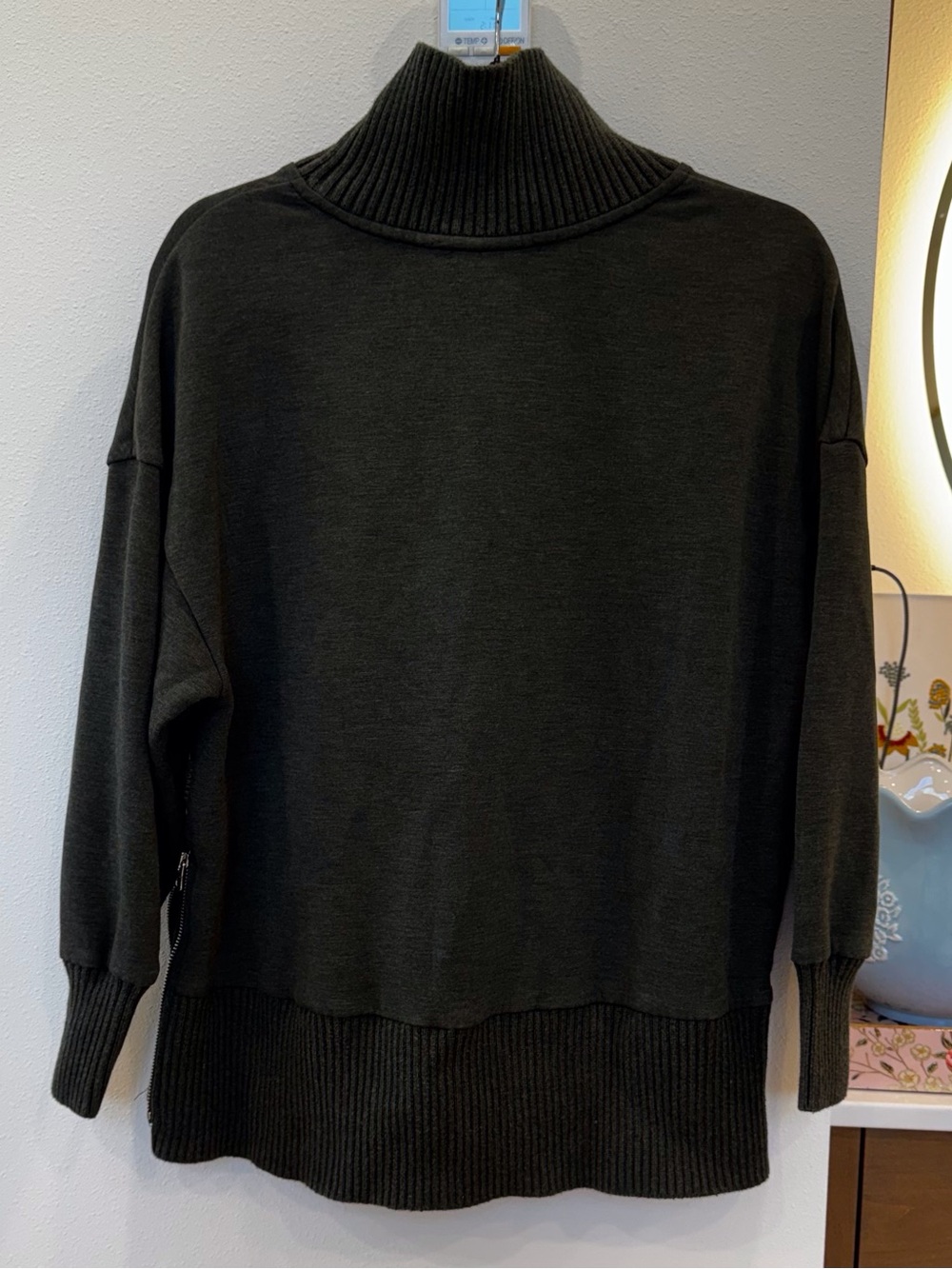 Varley dark green Ribbed Turtleneck Sweater